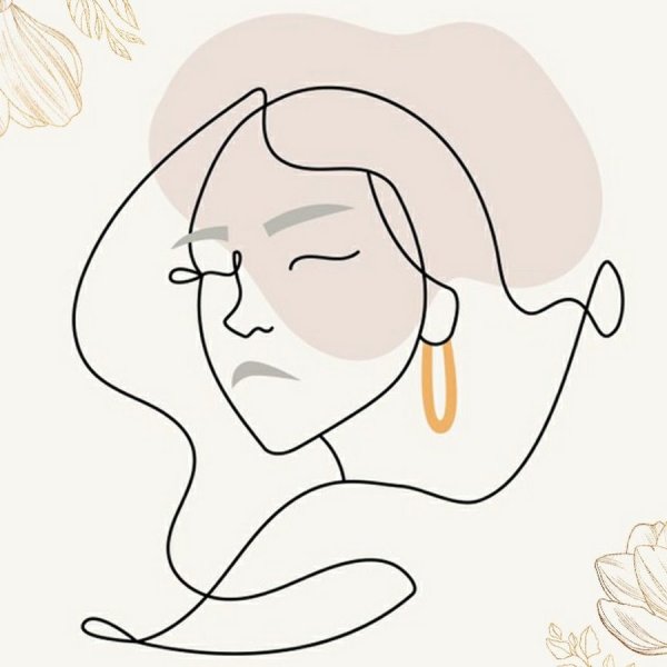 Лицо девушки одной линией