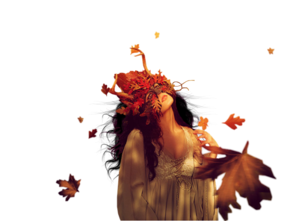 Девушка с листиком