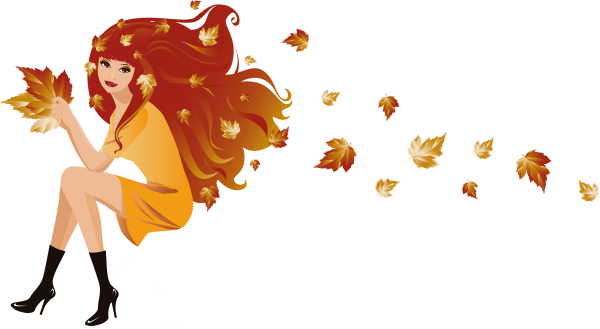 Девушка осень мультяшка