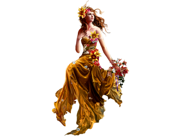 Платье из листьев на прозрачном фоне