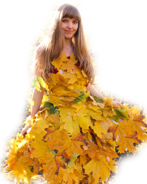 Платье с осенними листьями