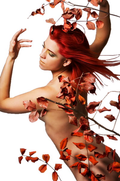 Девушка с листиком