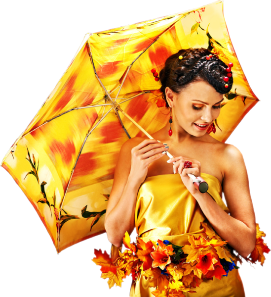 Бабье лето девушка с зонтом