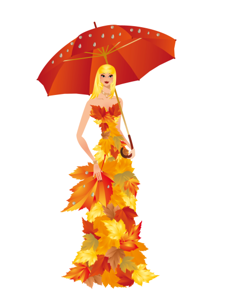 Девочка из осенних листочков