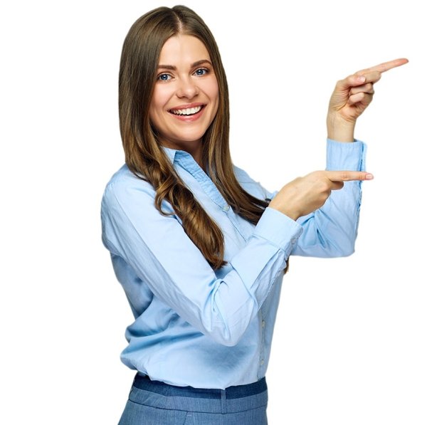 Девушка указывает