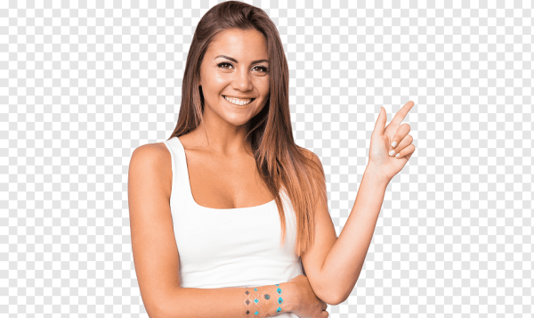 Девушка указывает