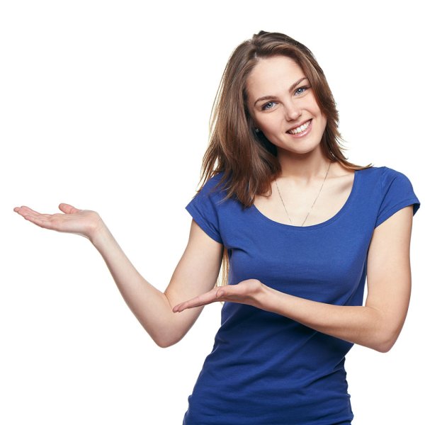 Девушка указывает