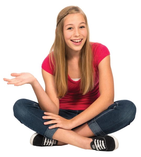 Подросток на белом фоне