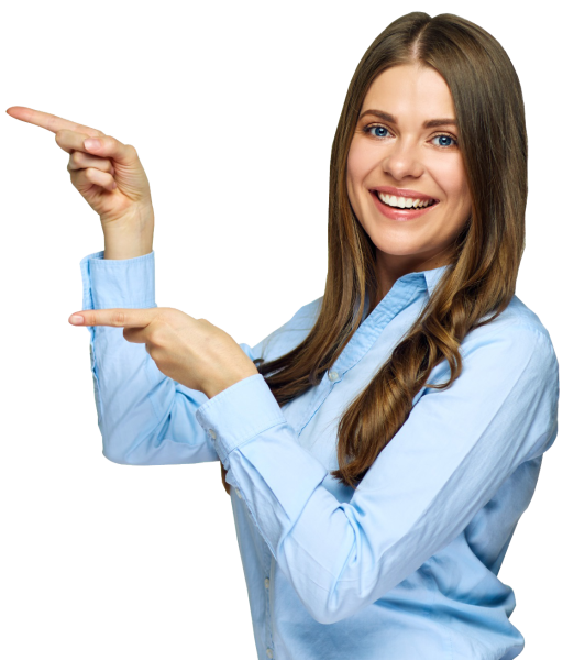 Девушка указывает