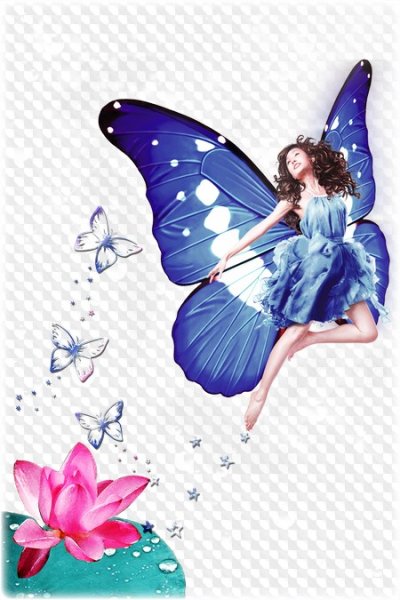 Девушка с бабочками в полный рост