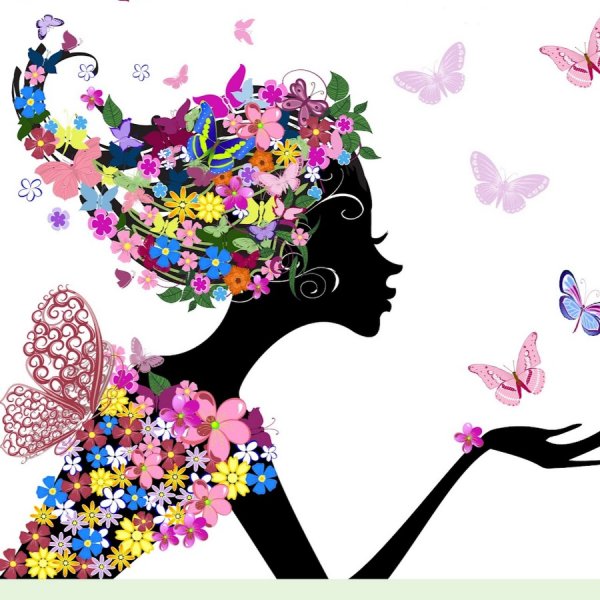 Силуэт из цветов