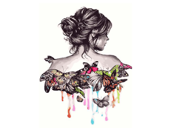 Стилизованная девушка со спины