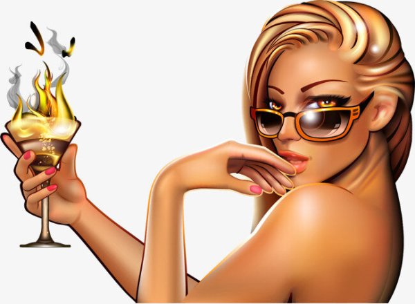 Нарисовать девочку с коктейлем