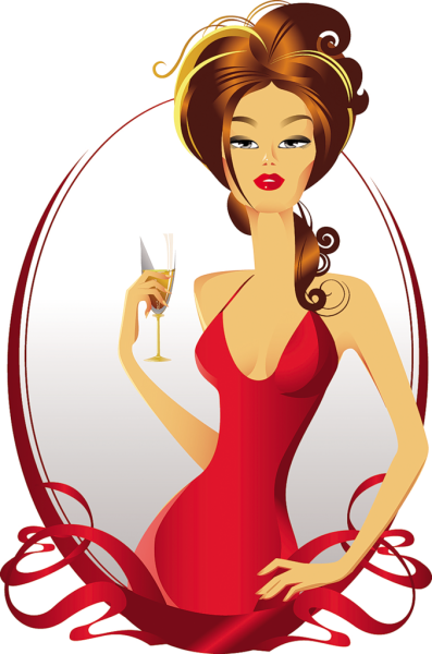 Мультяшная женщина веселая