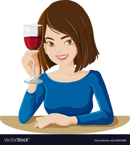 Девушка с вином на белом фоне