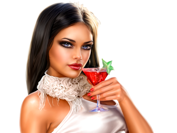 Девушка с бокалом вина