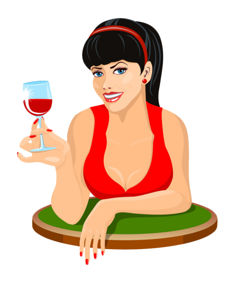 Дама с бокалом вектор