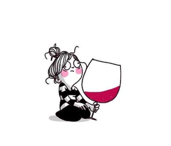 Стикер девушка с бокалом