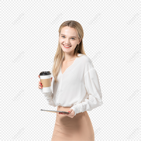 Девушка с чашкой в полный рост