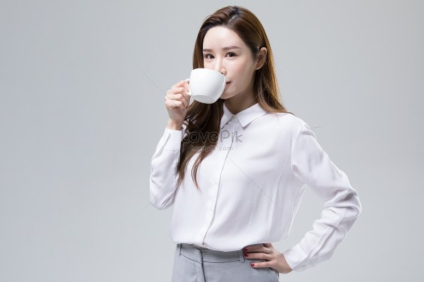 Люди с кофе на прозрачном фоне