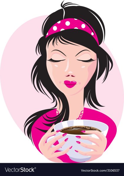 Девушка с чашкой кофе вектор