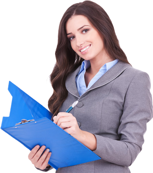Женщина с папкой в руках