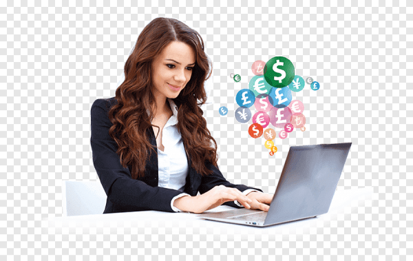 Женщина с ноутбуком PNG