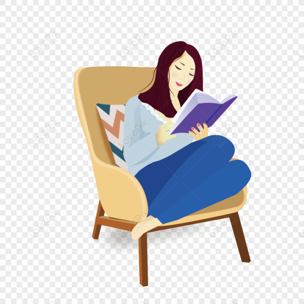 Девушка в кресле вектор