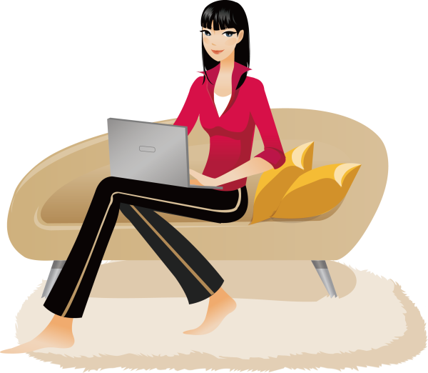 Девушка с ноутбуком иллюстрация