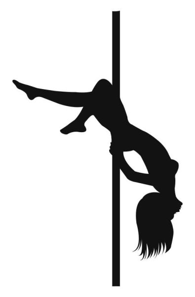 Девушка на шесте на белом фоне