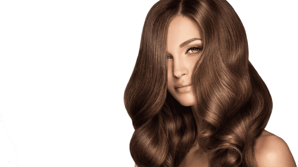 Девушка с прической на прозрачном фоне