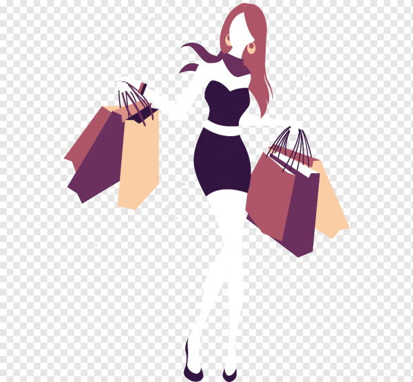 Модная девушка с покупками