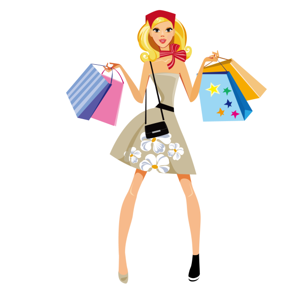 Стильная девушка с пакетами