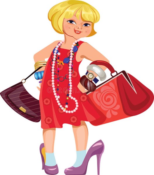 Девочка с сумкой мультяшная