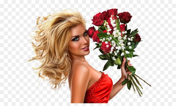 Красавица с цветами