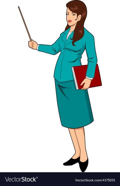 Учитель с указкой в полный рост