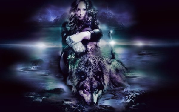Девушка и волк картинки