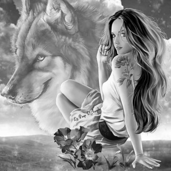 Девушка с волком