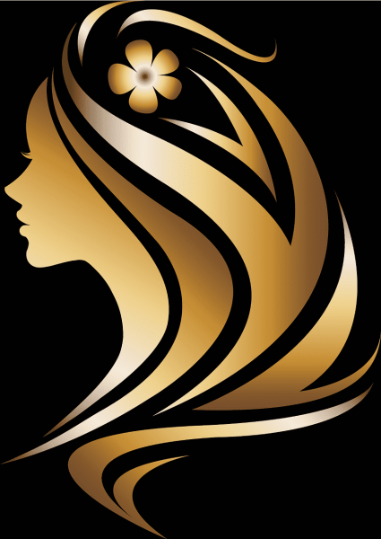 Силует девушки в золотом