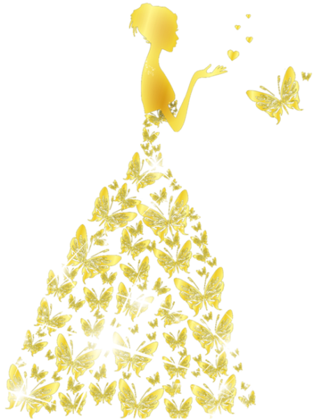Девушка в золотом платье вектор