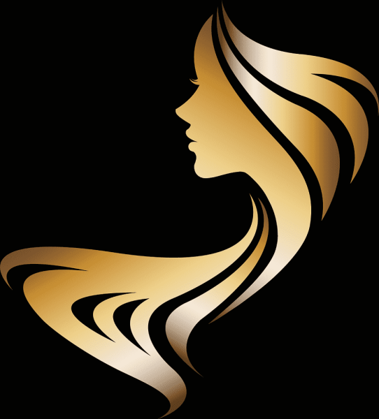 Золотой силуэт лица девушки