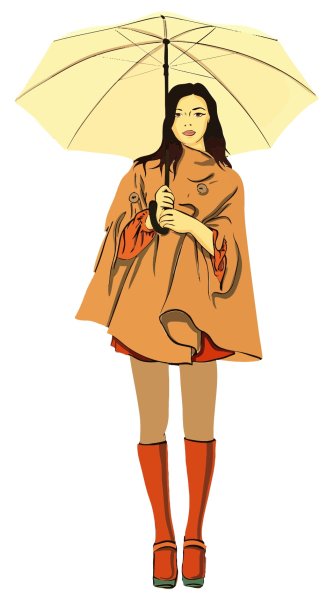 Девушка с зонтом иллюстрация