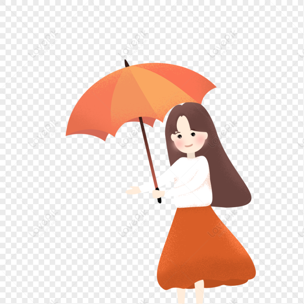 Девушки с зонтиком для оформления