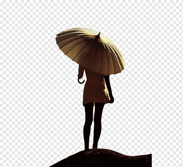 Силуэт женщины с зонтом