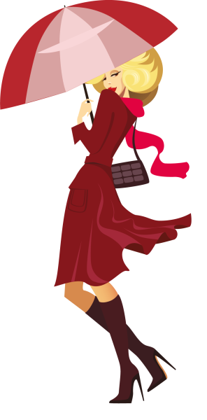 Мультяшная девочка в пальто