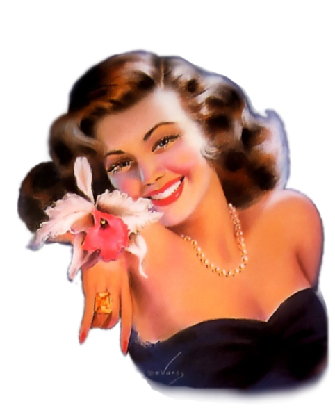 Ретро девушки на прозрачном фоне