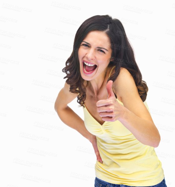 Женщина хохочет