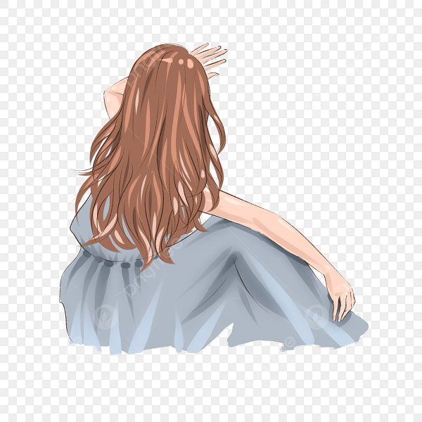 Девочка спиной на белом фоне