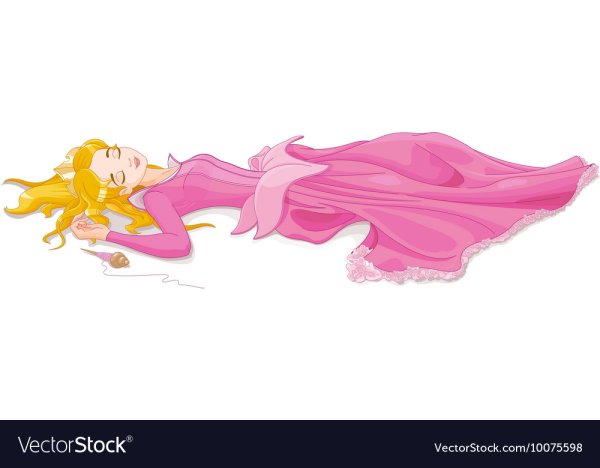 Спящая принцесса на белом фоне