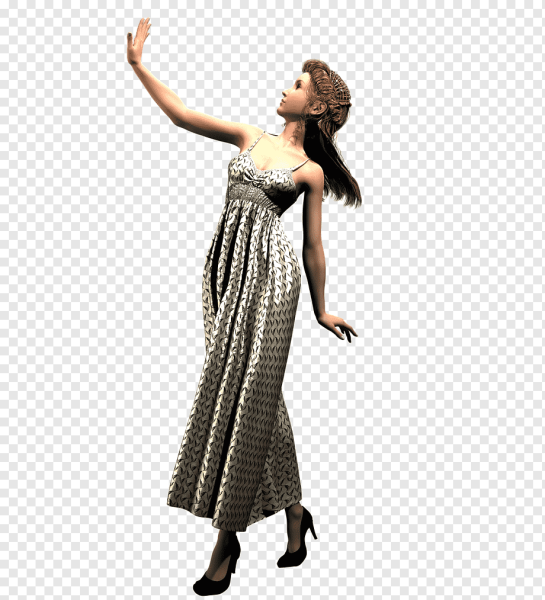 Девушка стоя на прозрачном фоне